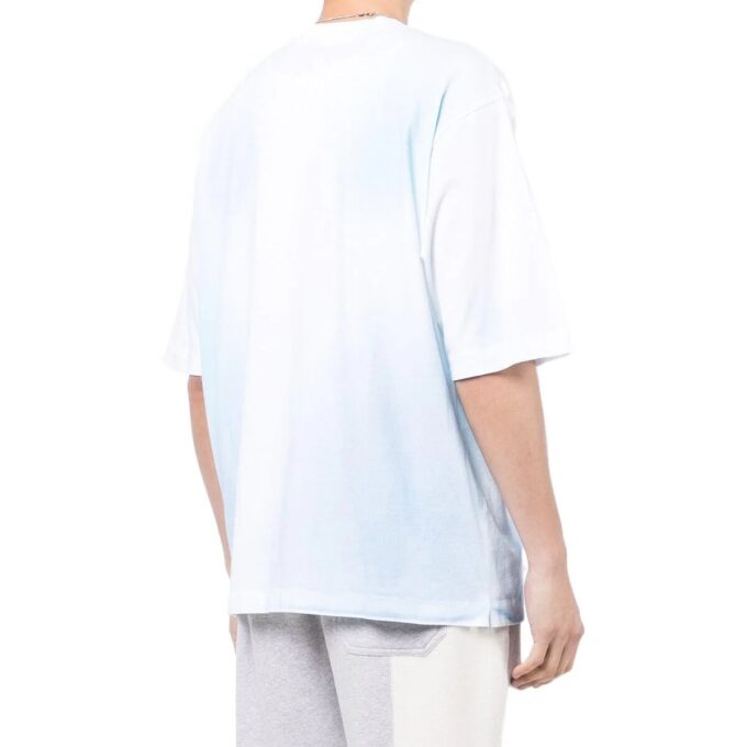 Camiseta Off-White para hombre FW22 de cuello redondo y pantalón corto con estampado de logotipo, azul y blanco