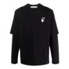 Camiseta Off-White para hombre Gradient Arrow de manga larga y corte holgado, color negro