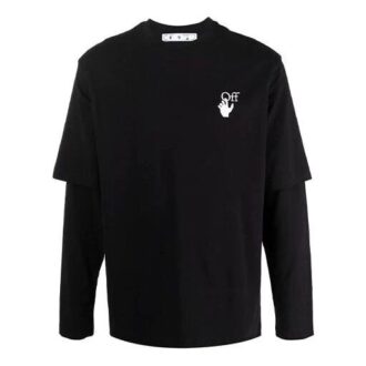 Camiseta Off-White para hombre Gradient Arrow de manga larga y corte holgado, color negro