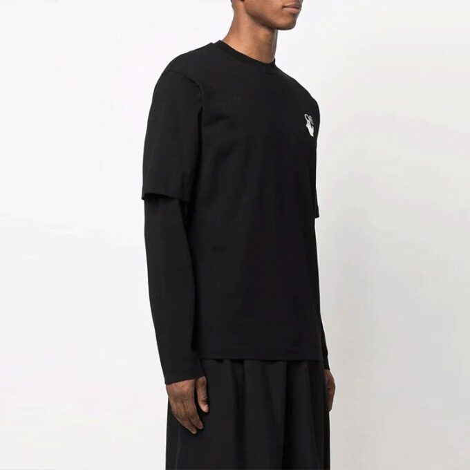 Camiseta Off-White para hombre Gradient Arrow de manga larga y corte holgado, color negro