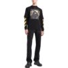 Camiseta Off-White para hombre, temporada primavera-verano 2022, con estampado, cuello redondo y manga larga, color negro