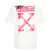 Camiseta oversize con estampado diagonal «Blanco-Fucsia-Rosa»
