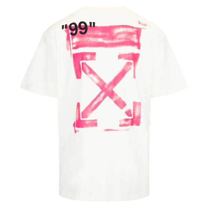 Camiseta oversize con estampado diagonal «Blanco-Fucsia-Rosa»