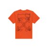 Camiseta oversize de manga corta con bordado de flechas abstractas