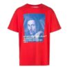 Camiseta roja de manga corta y corte holgado con estampado del logotipo de Bernini para hombre de Off-White