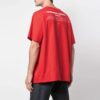 Camiseta roja de manga corta y corte holgado con estampado del logotipo de Bernini para hombre de Off-White