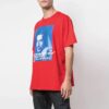 Camiseta roja de manga corta y corte holgado con estampado del logotipo de Bernini para hombre de Off-White