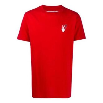 Camiseta roja estampada de Off-White para hombre