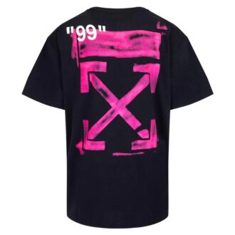 Camiseta Stencil SS Over «Negro, fucsia y rosa»