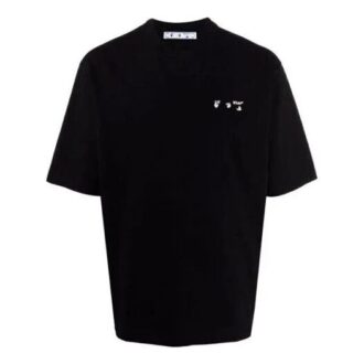 FW21 Camiseta de Pantalones Cortos con cuello redondo y estampado de logotipo, versión estándar, color negro