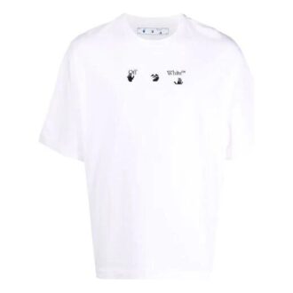 FW21 Camiseta de pantalones cortos con estampado de flechas, versión estándar, color blanco