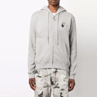 FW21 con estampado del logotipo, cremallera, versión estándar, gris