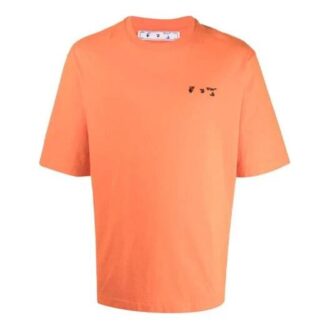 FW21 Logotipo en el pecho, cuello redondo, pantalones cortos, versión estándar, naranja