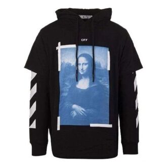 Off-White para hombre con estampado de pintura, corte holgado, negro