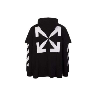 Off-White para hombre con estampado de pintura, corte holgado, negro