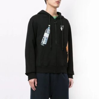 Off-White para hombre con estampado y cremallera, negro
