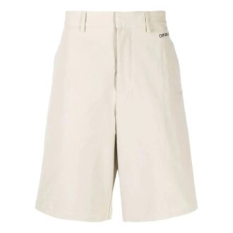 Pantalones Cortos tipo bermuda Off-White para hombre SS22 con estampado de Arrows, color beige