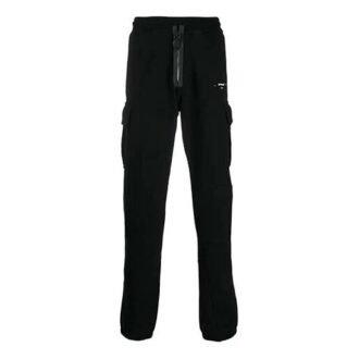 Pantalones de chándal cargo con estampado de logotipo negro