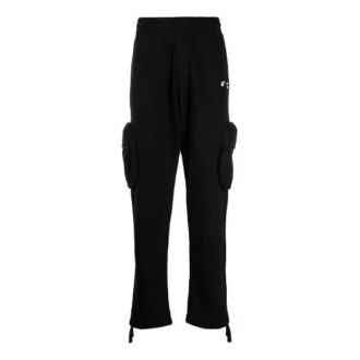 Pantalones de chándal cargo con logo SS21, versión de corte ajustado, negros