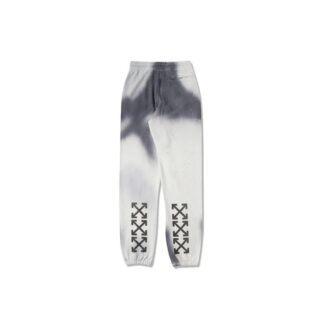 Pantalones de chándal de algodón teñidos para hombre, grises y blancos