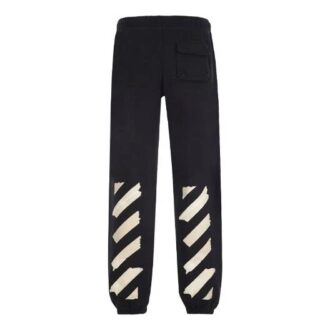 Pantalones de chándal holgados de algodón para hombre con logotipo y rayas