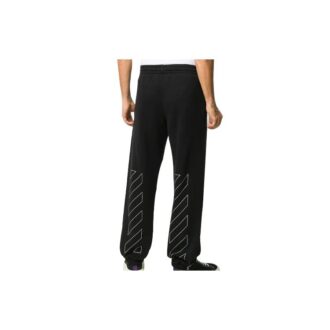 Pantalones de hombre con estampado de rayas diagonales, color negro