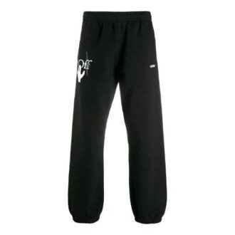 Pantalones de hombre con estampado del logotipo de Hand Workers FW20, color negro