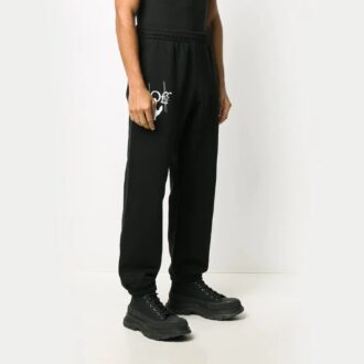 Pantalones de hombre con estampado del logotipo de Hand Workers FW20, color negro