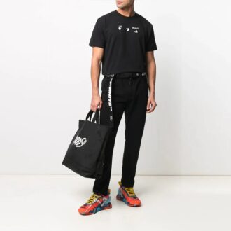 Pantalones de mezclilla con logo para hombre SS21, color negro