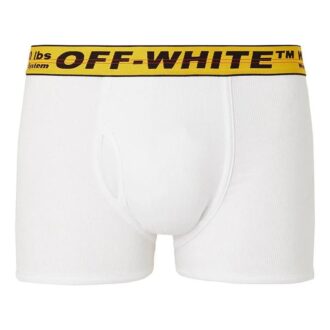 Pantalones de tela con logo industrial de la colección primavera-verano 2021, versión de corte ajustado, color blanco