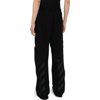 Pantalones deportivos bordados con rayas diagonales «Negro»