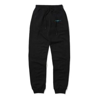 Pantalones deportivos con cordones y estampado Off-White para hombre, corte holgado, color negro