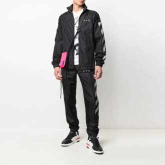 Pantalones deportivos con estampado de rayas laterales SS21 Negro
