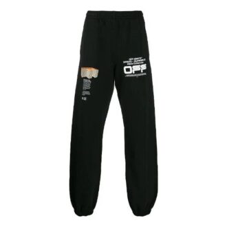 Pantalones deportivos con logo ondulado SS20 para hombre, color negro