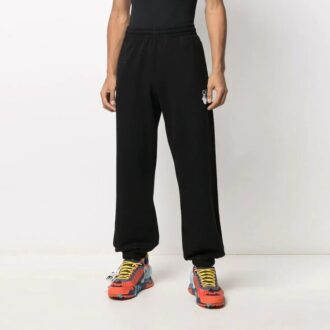 Pantalones deportivos con logo para hombre SS21, color negro