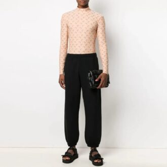 Pantalones deportivos de corte holgado con estampado de logotipo de letras y flecha, color negro, colección primavera-verano 2021