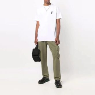 Pantalones deportivos de hombre Off-White FW21 de color liso con bolsillos cargo/pantalones/joggers de corte holgado, color marrón