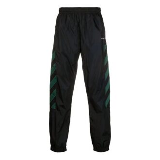 Pantalones deportivos de nylon Diag «Negro//Blanco»