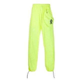 Pantalones deportivos/pantalones/joggers casuales con bolsillo con cremallera y estampado del logotipo, corte holgado, color verde