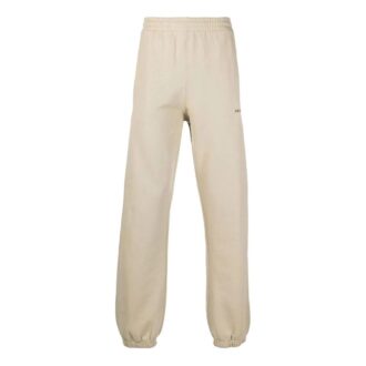 Pantalones deportivos/pantalones/joggers de hombre Off-White FW22 de sarga con estampado, corte holgado, color beige