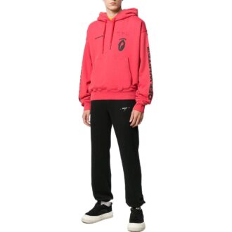 Pantalones deportivos/pantalones/joggers Off-White para hombre con estampado de pies y logo pequeño, color negro