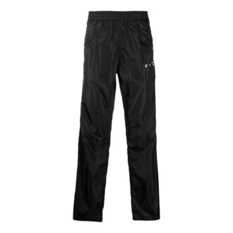 Pantalones deportivos/pantalones/joggers Off-White para hombre de la temporada de primavera-verano 2021 con detalle de cremallera y logotipo, color negro