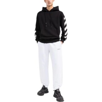 Pantalones deportivos/pantalones/joggers Off-White para hombre de la temporada primavera-verano 2022, de color liso con estampado de logotipo y rayas, versión en blanco