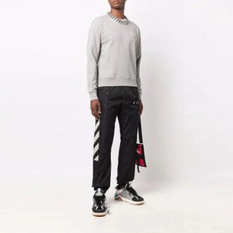Pantalones deportivos/pantalones/joggers Off-White para hombre FW21 con logo y rayas diagonales, color negro