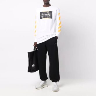 Pantalones deportivos/pantalones/joggers Off-White para hombre FW21 con logotipo, color negro
