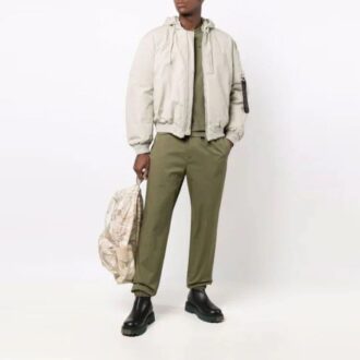 Pantalones deportivos/pantalones/joggers Off-White para hombre FW21 de color liso, corte holgado, verde