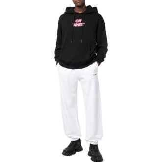 Pantalones deportivos/pantalones/joggers Off-White para hombre FW22 con estampado de logotipo, versión blanca