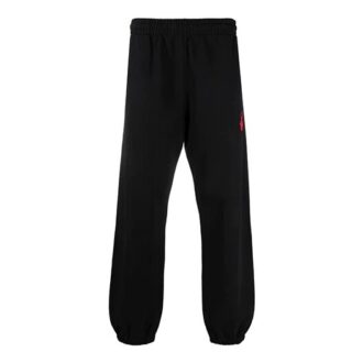 Pantalones deportivos/pantalones/joggers Off-White para hombre Hands Off con flecha roja, corte holgado, color negro