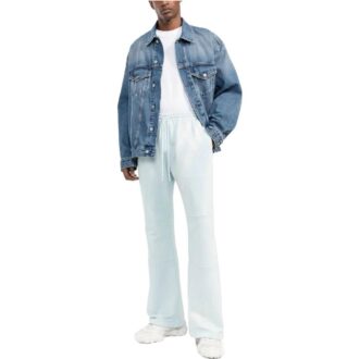 Pantalones deportivos/pantalones/joggers Off-White para hombre SS22 de color liso con cordón de ajuste, azul claro
