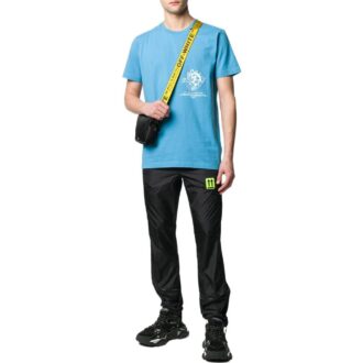 Pantalones deportivos/pantalones/joggers Off-White para hombre, temporada primavera-verano 2022, de color liso, con cintura elástica y etiqueta, en negro